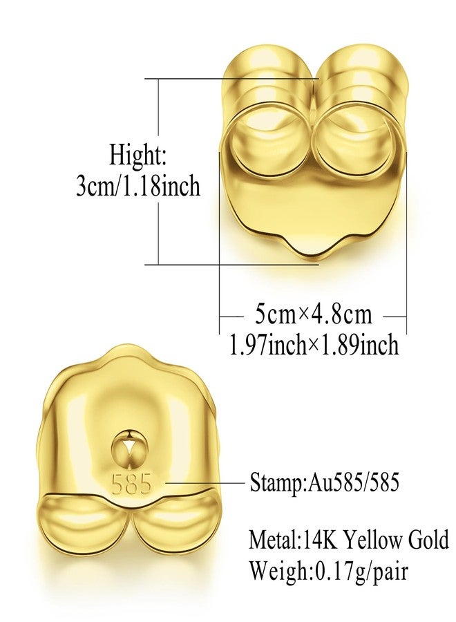 Lulau Gold Earring Backs 14K Real 0.17 Grams AU585 Butterfly Yellow Solid Earrings Backs Replacements for Studs 585 Hypoallergenic Pierced Secure (14K Yellow Gold) - Image 2