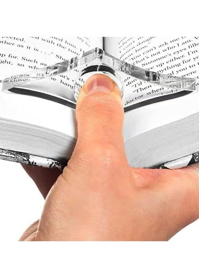 واي جيه حامل صفحة الكتاب للقراءة، أداة توزيع أكريليكية واضحة مع حلقة إبهام أو إصبع، إشارة مرجعية للقارئ النشط، صغير الحجم وقابل للحمل للورقة ذات الغلاف الورقي أو الأغلفة الصلبة (بسمك 10 ملم، متوسط) - Image 5