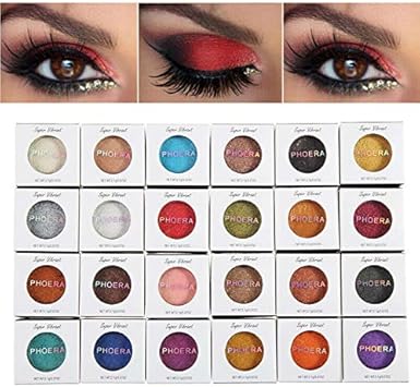 PHOERA Super Vibrant UltraMetallic Eyeshadow Long Lasting Waterproof Shimmer High Pigment Glitter Eye Shadow Palette Cosmetic Makeup AQUAPURITY 122 SALMON - Image 4