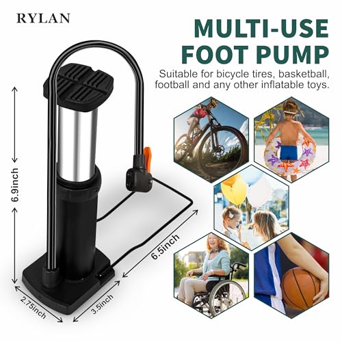 Rylan Bicycle and Bike Foot Balloon Pump Machine for Football, Cycle Tyre - Image 3