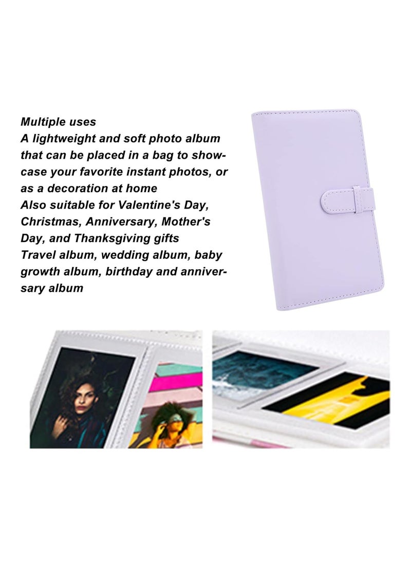 ZIKKON ZIKKON 2x3 inch Mini Photo Album 108 Photo Storage Album for fujifilm Instax mini film used in Mini 12119 90 9970Liplay Evo Mini film 3 Photo CardsTickets Business CardsLilac Purple  - Image 5