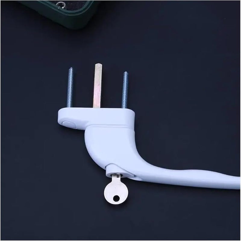 White Aluminum Alloy Window Door Handle with Lock and Key for Double Glazing - Image 4