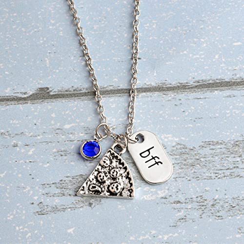 YOIVY Best Friend Cheese Pizza Pendant Necklace Crystal Charm BFF Friendship Matching Necklace Set Gift for Friends Unisex (A Pizza (6 Pcs)) - Image 5