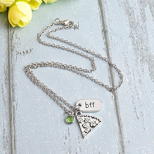 YOIVY Best Friend Cheese Pizza Pendant Necklace Crystal Charm BFF Friendship Matching Necklace Set Gift for Friends Unisex (A Pizza (6 Pcs)) - Image 4
