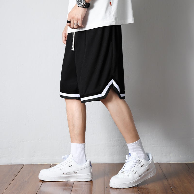 Mens Summer Basketball Shorts Breathable Quick-Dry White  - Image 2