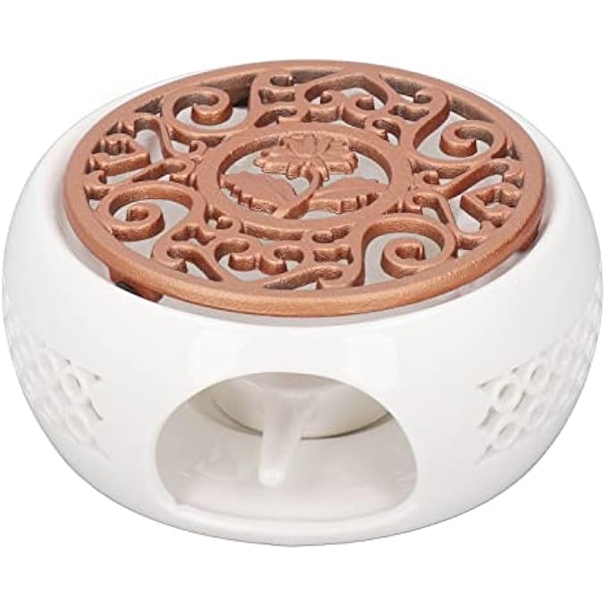 Sorandy Ceramic Teapot Warmer Tea Warmer For Glass Teapot Ceramic Base Heating Tea Light Warmer Heatproof Dish Warming Tools For Tea Kettles And Mugs 58 X 24Inch White fpmwhg0Vdt - Image 2