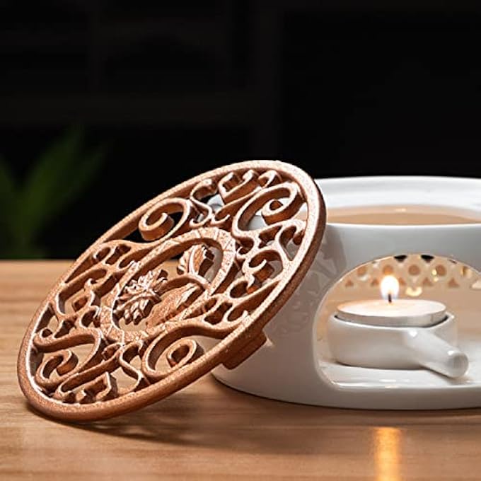 Sorandy Ceramic Teapot Warmer Tea Warmer For Glass Teapot Ceramic Base Heating Tea Light Warmer Heatproof Dish Warming Tools For Tea Kettles And Mugs 58 X 24Inch White fpmwhg0Vdt - Image 3