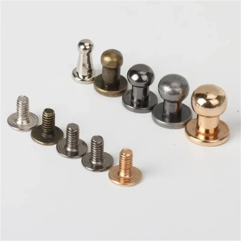 100 Sets Gloden Round Head 4mm Leather Rivets Metal Studs For Crafts Bag Cloth Button - Image 5