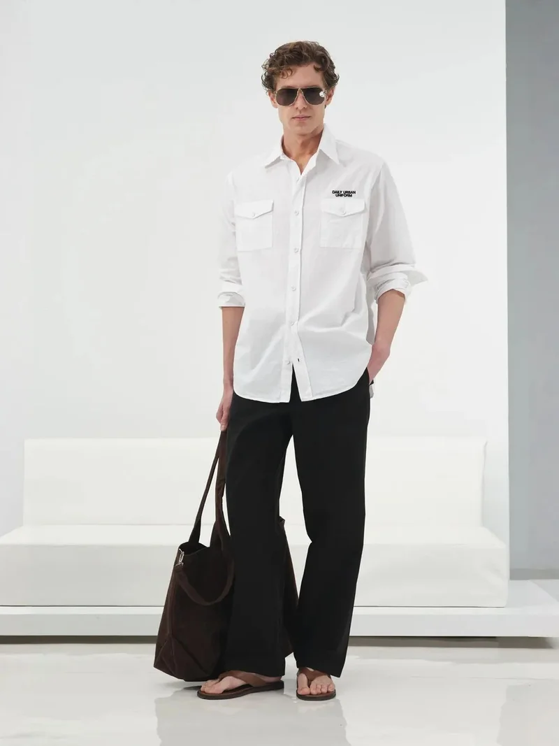 جيستو GIESTO Casual Long Sleeve Cotton Shirt with Pocket