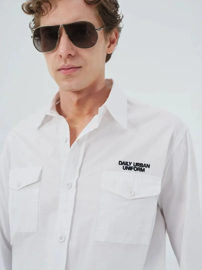 جيستو GIESTO Casual Long Sleeve Cotton Shirt with Pocket