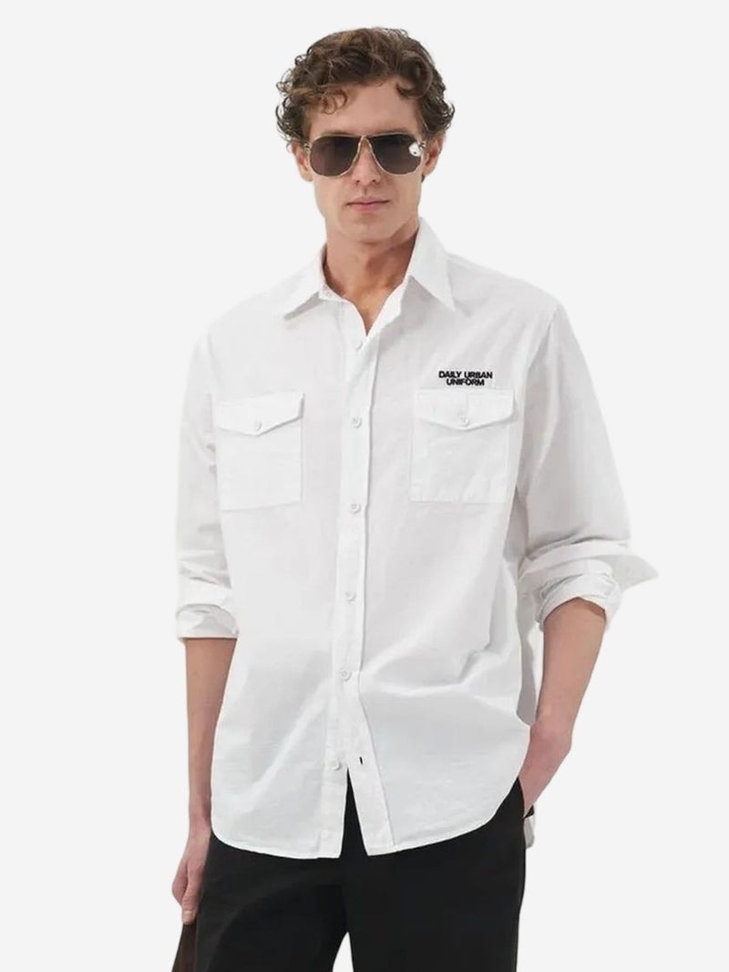 GIESTO Casual Long Sleeve Cotton Shirt with Pocket - Image 1