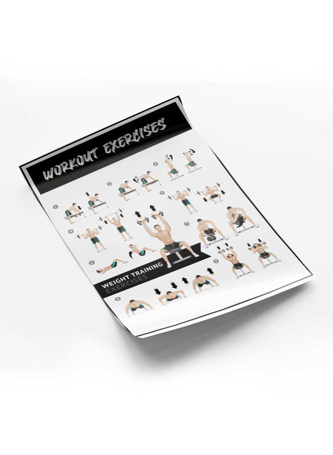 LOWHA Poster Painting Art With Four Separate Pieces Of Double-Sided Stickers Workout Exercises For Home Bedroom Living Room And Office Decor - Image 1