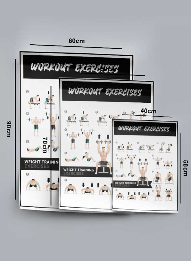 LOWHA Poster Painting Art With Four Separate Pieces Of Double-Sided Stickers Workout Exercises For Home Bedroom Living Room And Office Decor - Image 4