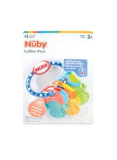 Nuby Nuby Ice Gel Teether Keys, 1 Pack Multicolor Keys on Blue Ring  - Image 3