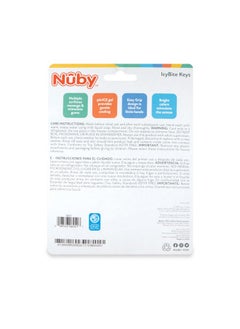 Nuby Nuby Ice Gel Teether Keys, 1 Pack Multicolor Keys on Blue Ring  - Image 4