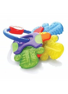 Nuby Nuby Ice Gel Teether Keys, 1 Pack Multicolor Keys on Blue Ring  - Image 1