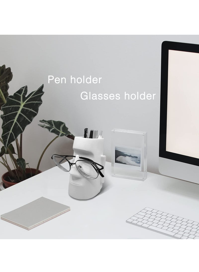 Modern Multifunctional Pencil Holder with Glasses Compartment, Stylish Desk Organizer for Office and Makeup Brushes, Perfect for Home and Office Decor - Image 2
