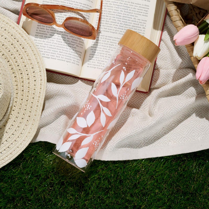Pinky Up Blair Travel Tea Infuser Mug  Double Walled Insulated Travel Tumbler with Loose Leaf Tea Strainer  Travel Coffee Mug  Keeps Drinks Hot or Cold  16 oz  White Leaf - Image 5