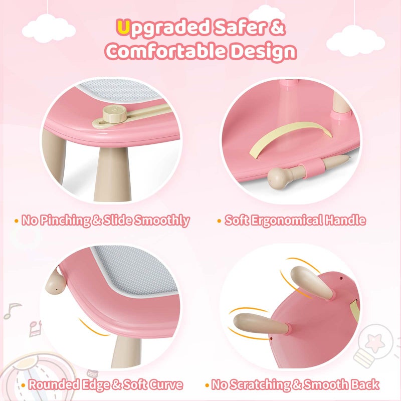 Kikidex Magnetic Drawing Board, Toddler Girl Toys for 1-2 Year Old, Doodle Board Pad Learning and Educational Toys for 1 2 3 Year Old Baby Kids Birthday Gift(Soft Pink) - Image 4