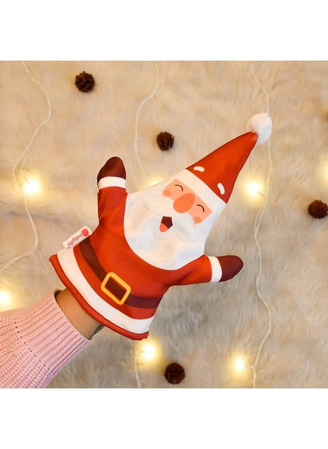 Indigifts Indigifts Christmas Gift Box for Fun Santa Printed Red Hand Puppet, Hand Puppets for Kids, Hand Puppets for Adults, Hand Puppet Toys for Kids, Hand Puppets for Kids Story Telling, Hand Puppet Toys  - Image 2