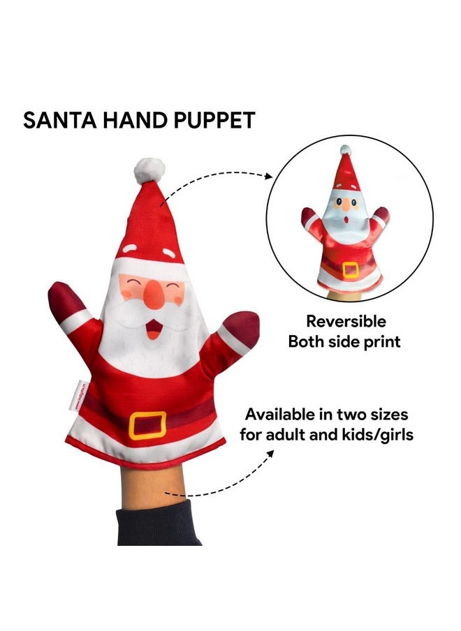 Indigifts Indigifts Christmas Gift Box for Fun Santa Printed Red Hand Puppet, Hand Puppets for Kids, Hand Puppets for Adults, Hand Puppet Toys for Kids, Hand Puppets for Kids Story Telling, Hand Puppet Toys  - Image 3
