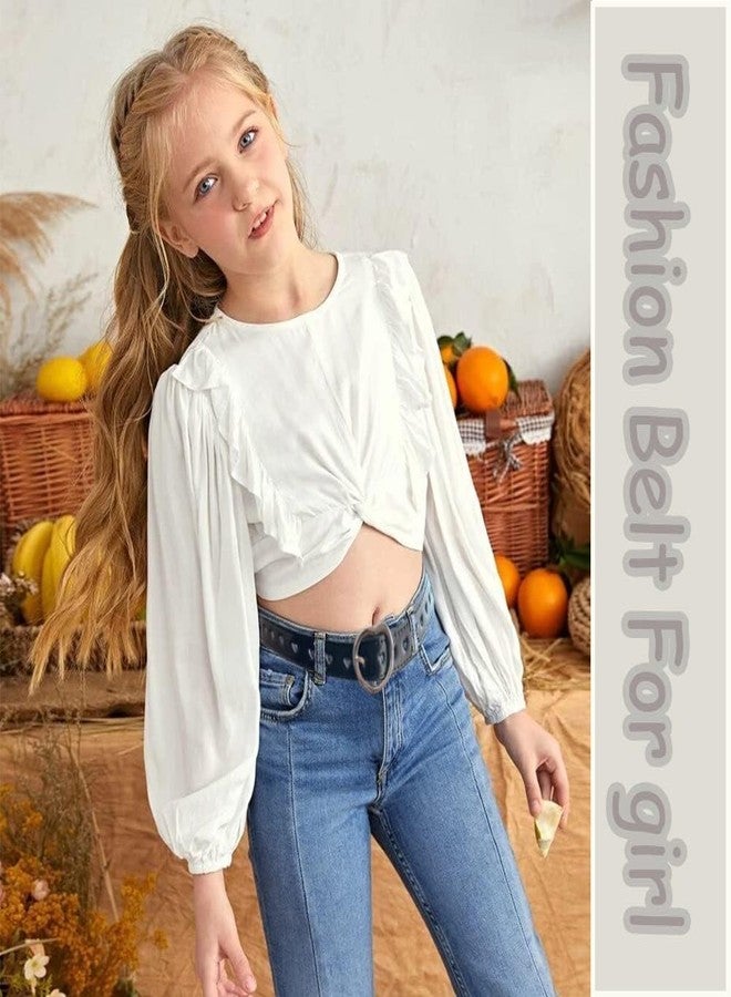 Meckerni 5 Pieces Girls Belt Cute Heart Shape With Metal Buckle Elastic Stretch Adjustable Waist Belt for Girls Jeans Dress - Image 2