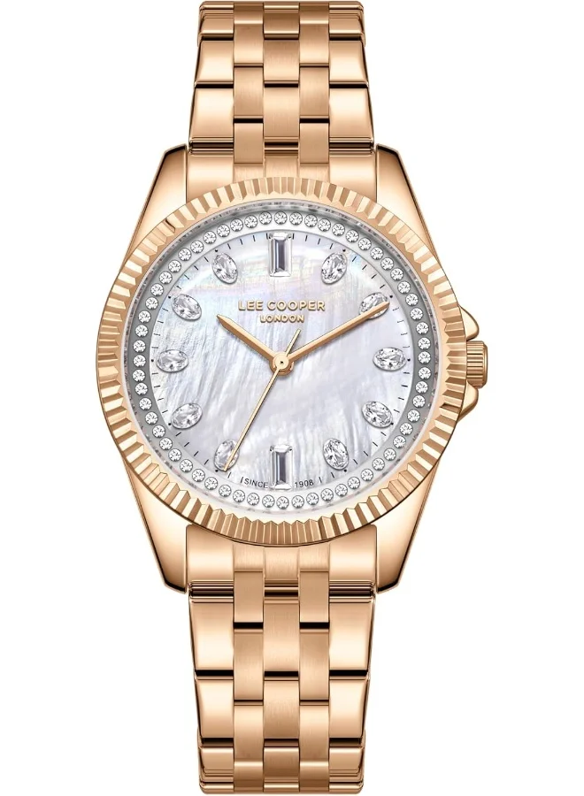 لي كوبر Lee Cooper Women's Watch, Analog Display and Metal Strap - LC08033.420, Rose Gold