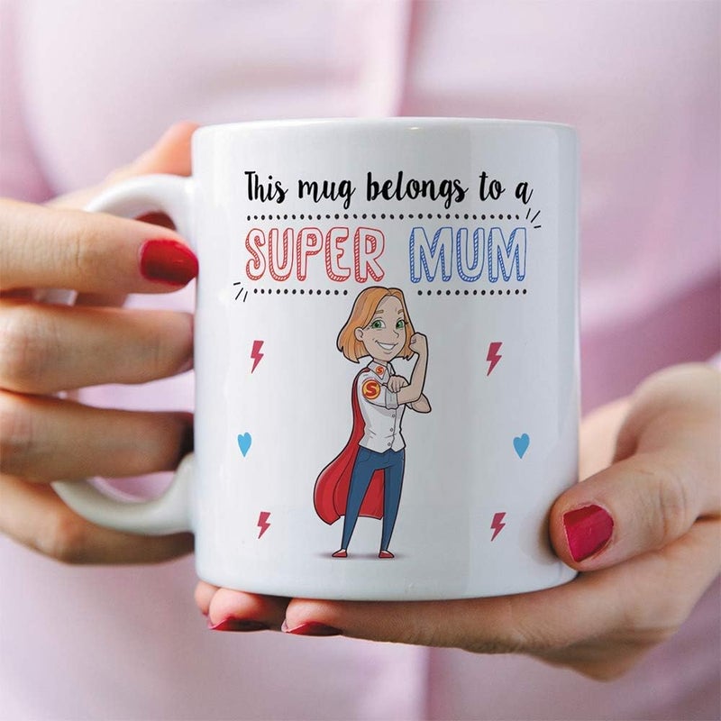 MUGFFINS Mum Mug - Super Mum - Coffee Mummy Mug for Breakfast Mothering Sunday/Birthday Presents for Mum/Ceramic 11 oz - Image 5
