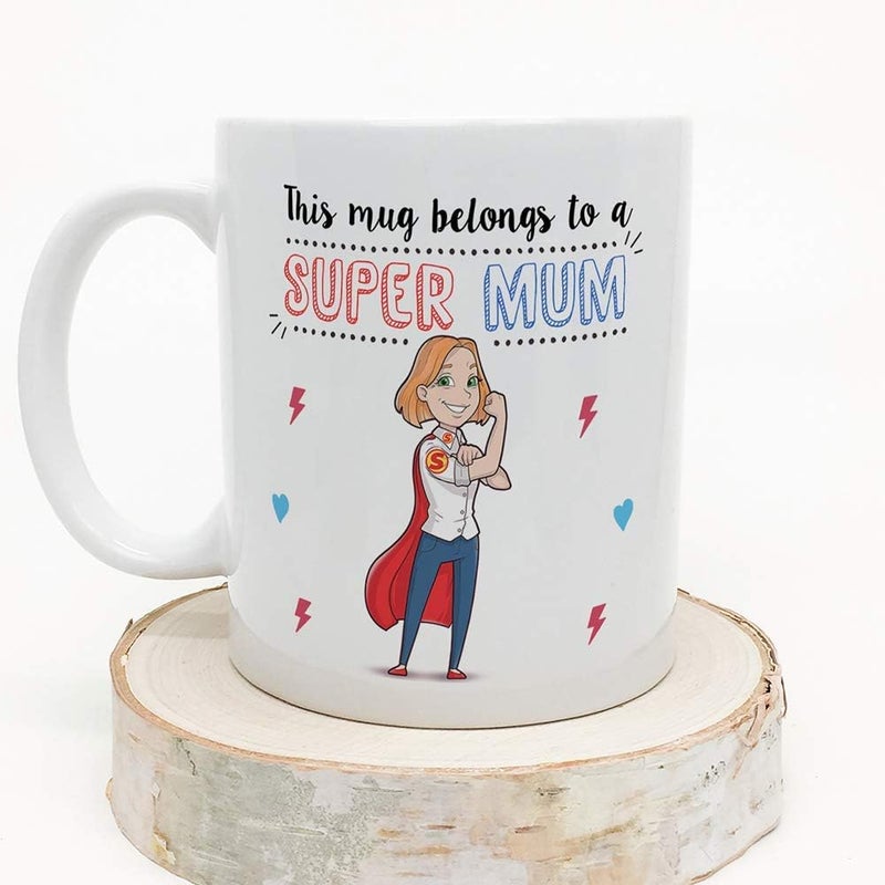 MUGFFINS Mum Mug - Super Mum - Coffee Mummy Mug for Breakfast Mothering Sunday/Birthday Presents for Mum/Ceramic 11 oz - Image 3