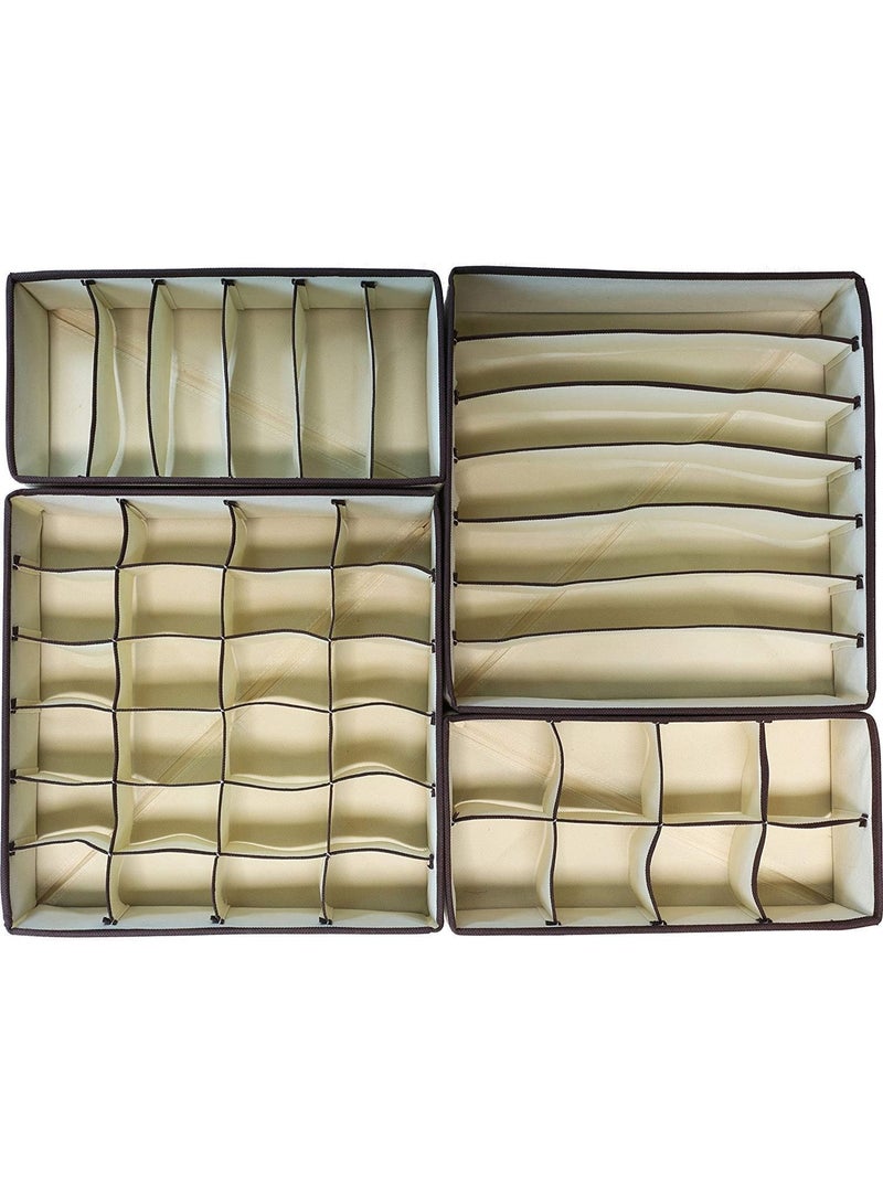 Imported clothing organizer set, excellent quality, with zipper, consisting of 4 pieces, ideal for travel. Designed to save space and organize your underwear with elegance and high quality  - Image 1