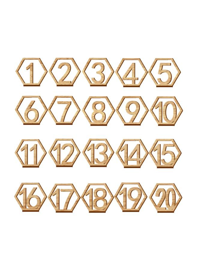 NIBEMINENT 20-Piece Wooden Wedding Table Number Set - Image 1