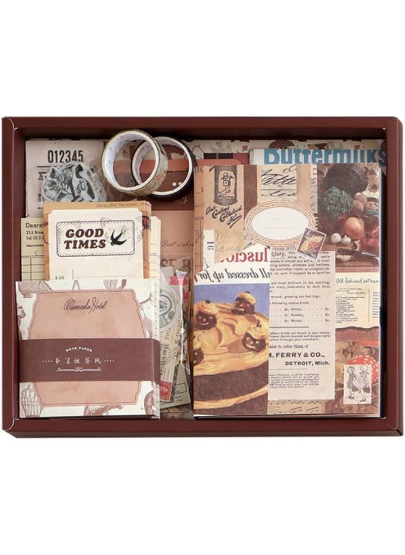 EASTHILL - EASTHILL 348 PCS Aesthetic Scrapbook Kit,Scrapbooking Supplies Kit, Junk Journal Supplies Kit with A6 Grid Notebook,Bullet Junk Journals Kit，DIY Gift Journaling Kit for Teen Girl Women (Brown) - Image 1