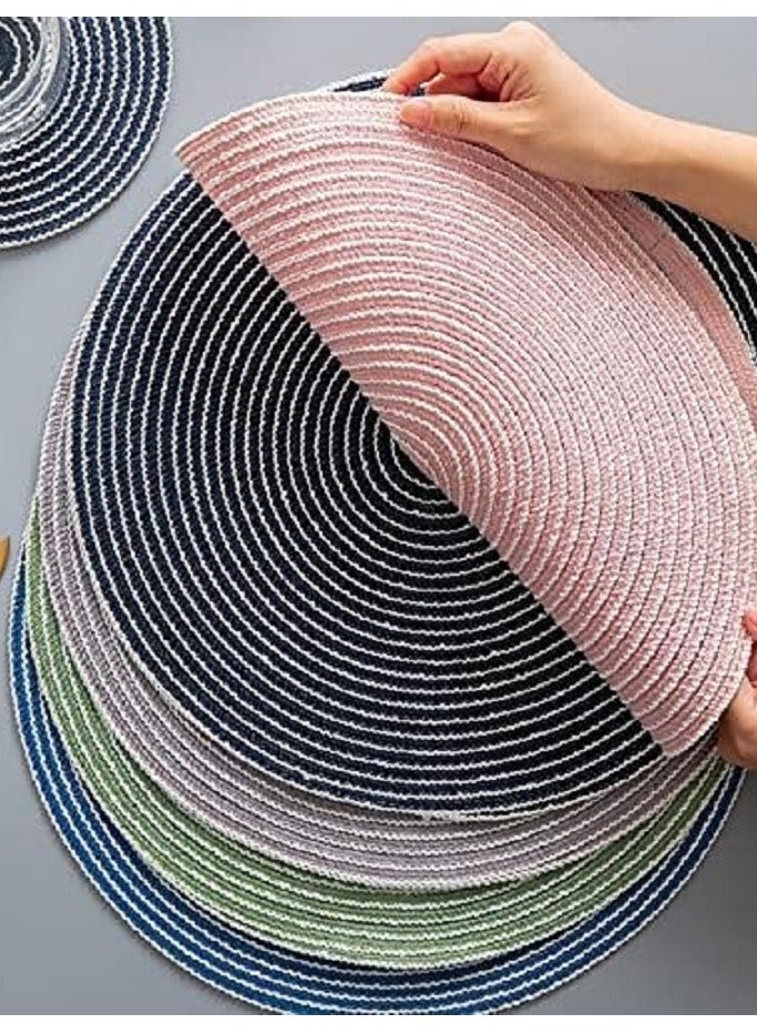 Round Linen Coaster 17"  for Plates and Pots, Multicolor  - Image 3