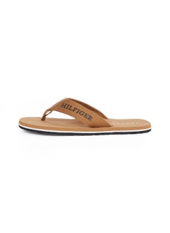 TOMMY HILFIGER Men's Logo Webbing Strap Flip-Flops - Polyester, Beige  - Image 5