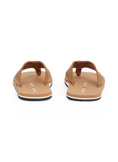 TOMMY HILFIGER Men's Logo Webbing Strap Flip-Flops - Polyester, Beige  - Image 3