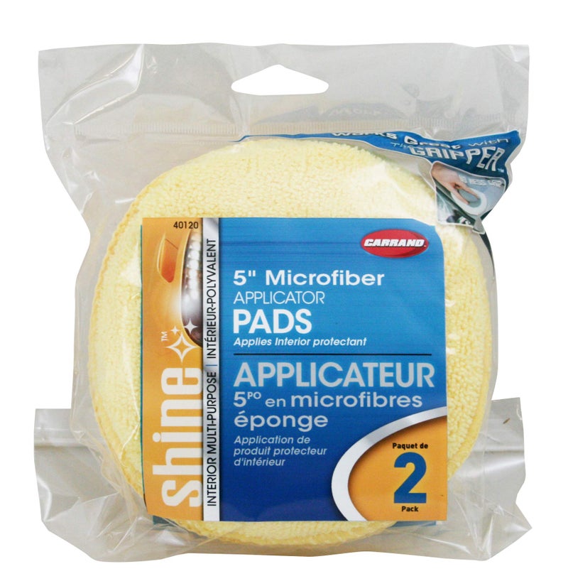 Carrand 40120 Microfiber 5" Round Applicator Pad (2-Pack) - Image 2