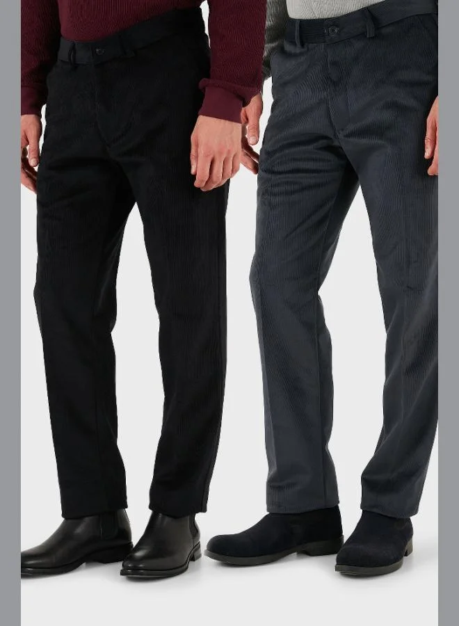 Buratti Normal Waist Regular Fit Straight Leg 2-Pack Velvet Trousers Men's VELVET TROUSERS 645MERLINS2