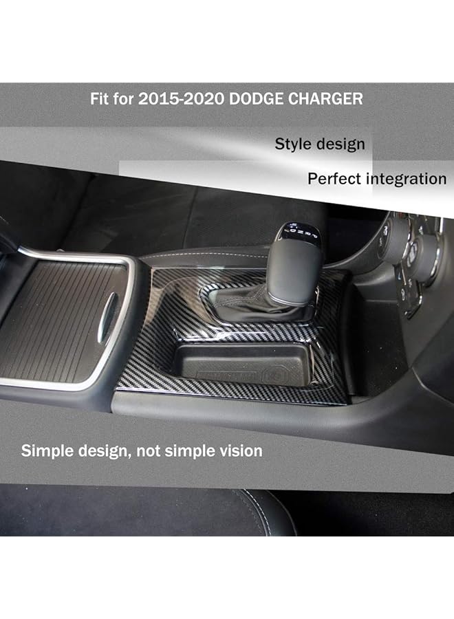 crosselec لوحة تحكم مركزية لناقل الحركة من ألياف الكربون مناسبة لسيارة دودج تشارجر 2015+ (أسود) - Image 2