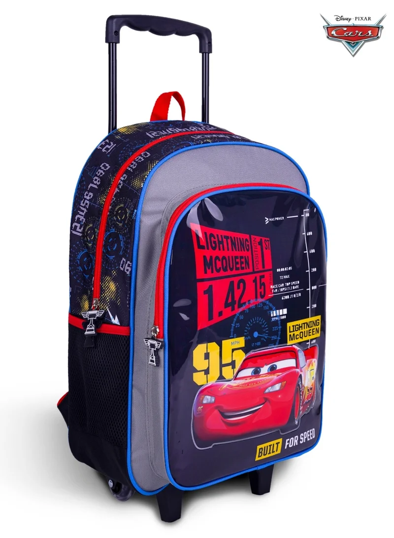 ديزني Cars  18 Inch Kids 3-in-1 Trolley School Bag Set - Ergonomic Backpack, Insulated Lunch Bag & Pencil Case,Lightweight, Durable, Students 6+ - Perfect for Travel & School,For Boys