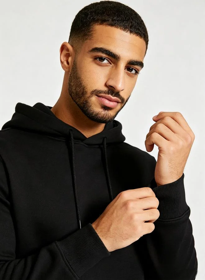 Take Two Black Plain Pullover Hoodie