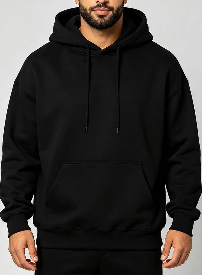 Take Two Black Plain Pullover Hoodie