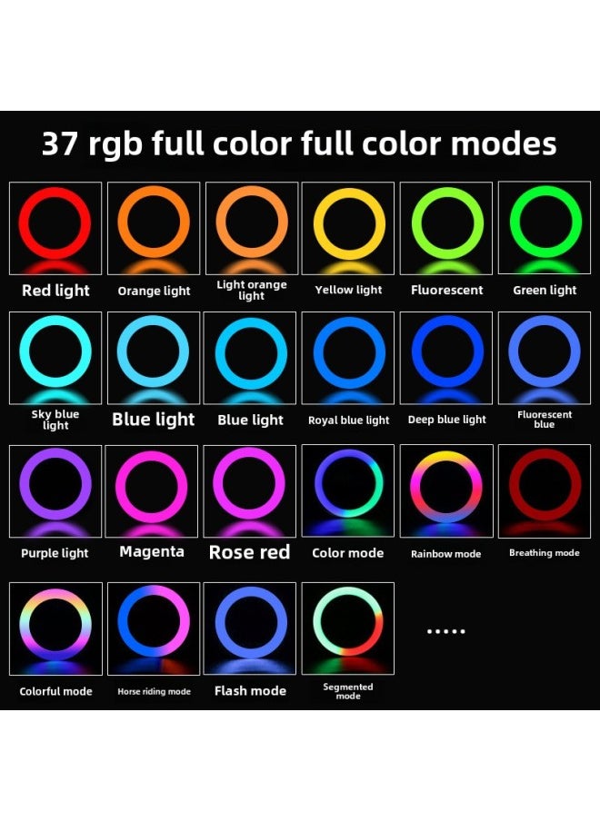 18-inch RGB Fill Light Mobile Phone Live Support Tripod TikTok Anchor Colorful LED Ring Lighting Light-Color:18-inch RGB Fill Light (single Light)