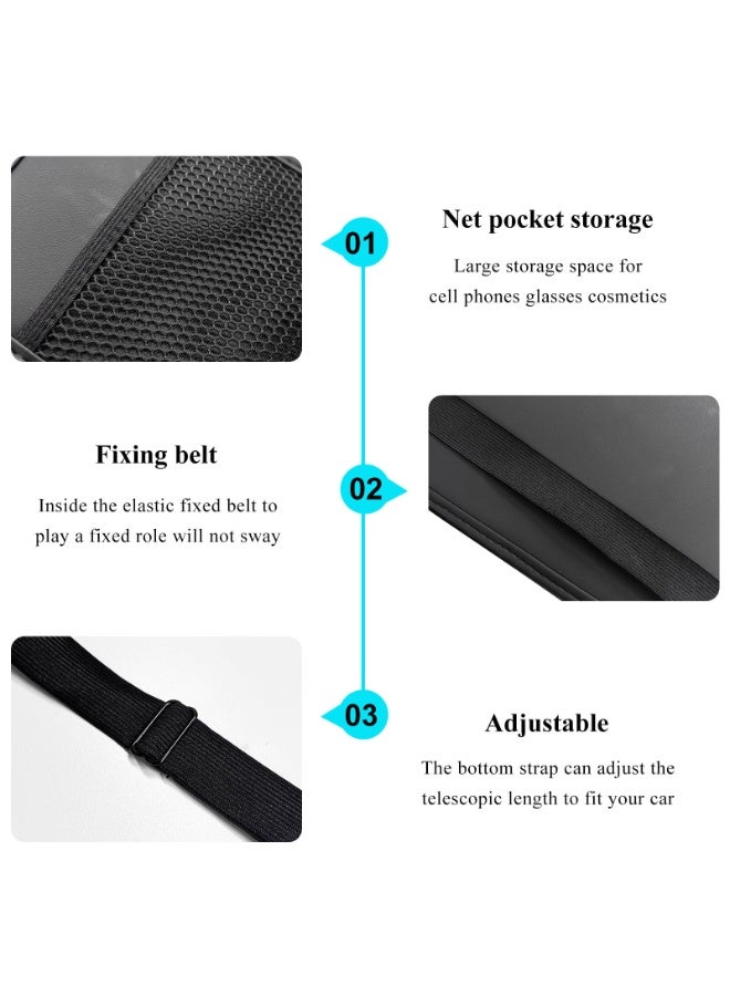Arabest Car Tissue Holder, Seat Side Hanging Bag Rectangle Tissue Box Cover with Mesh Net Pockets, Leather Front Seat Side Tissue Dispenser for 100 Count Napkin, Phone, Coins - Image 5