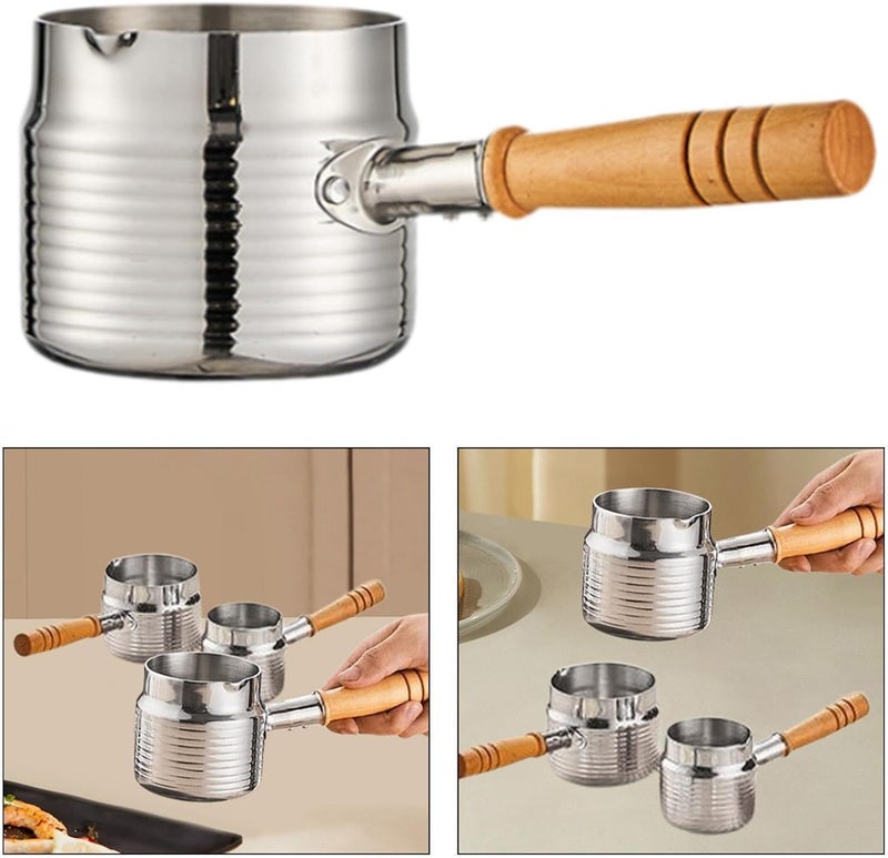 Saucepan for Milk, Metal Ladle for Dipping Sauce, Warmer for Butter, Dispenser for Salad Dressing, Dish for Snacks, M - Image 4