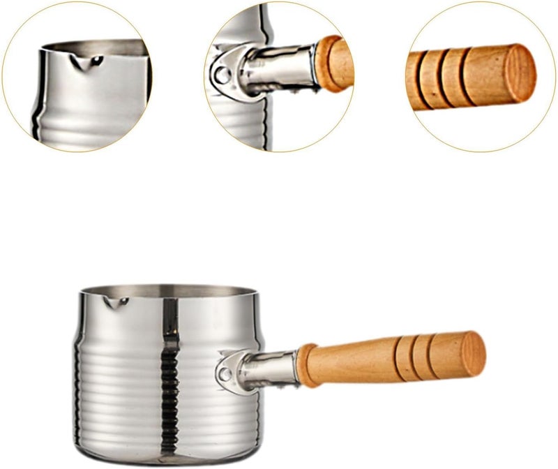 Saucepan for Milk, Metal Ladle for Dipping Sauce, Warmer for Butter, Dispenser for Salad Dressing, Dish for Snacks, M - Image 3