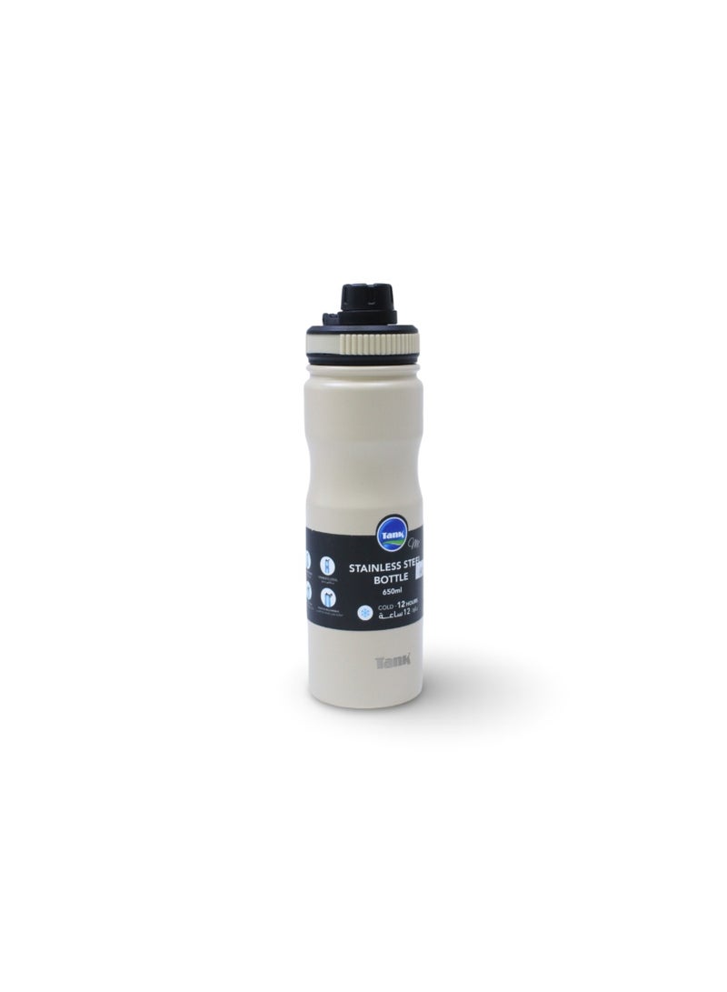 Tank Stainless Steel Insulated Bottle 650ml – Off White - Image 2