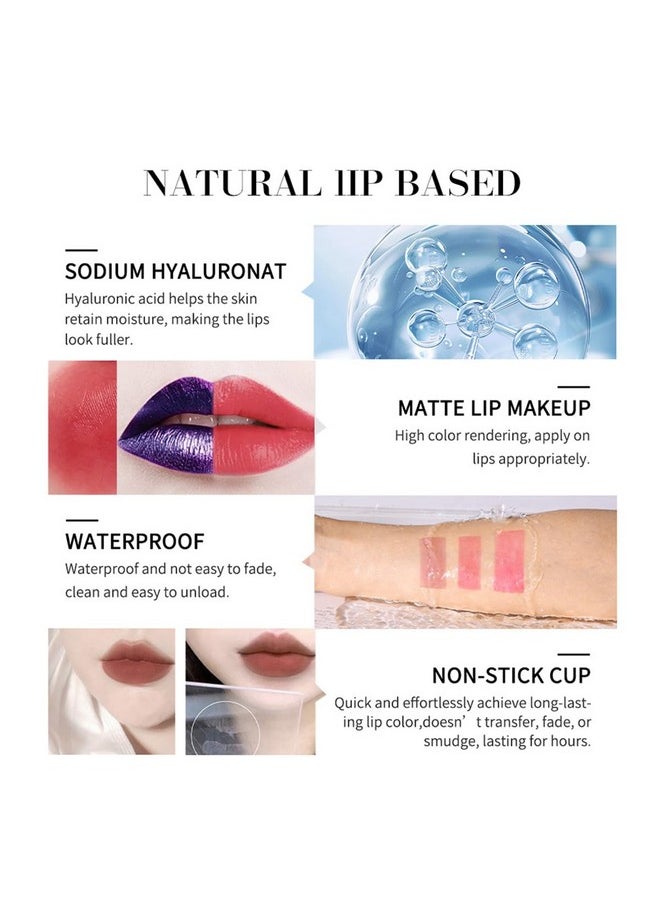 Pakivs - Pakivs 3 Pcs Peel Off Lip Stain Lip Tint Set,Long-Lasting Peel Off Matte Lip Gloss,Matte Liquid Lipstick Nude Lip Gloss Waterproof Lip Stain Non-stick Cup Peel Off Lipstick Lip Makeup for Women - Image 1