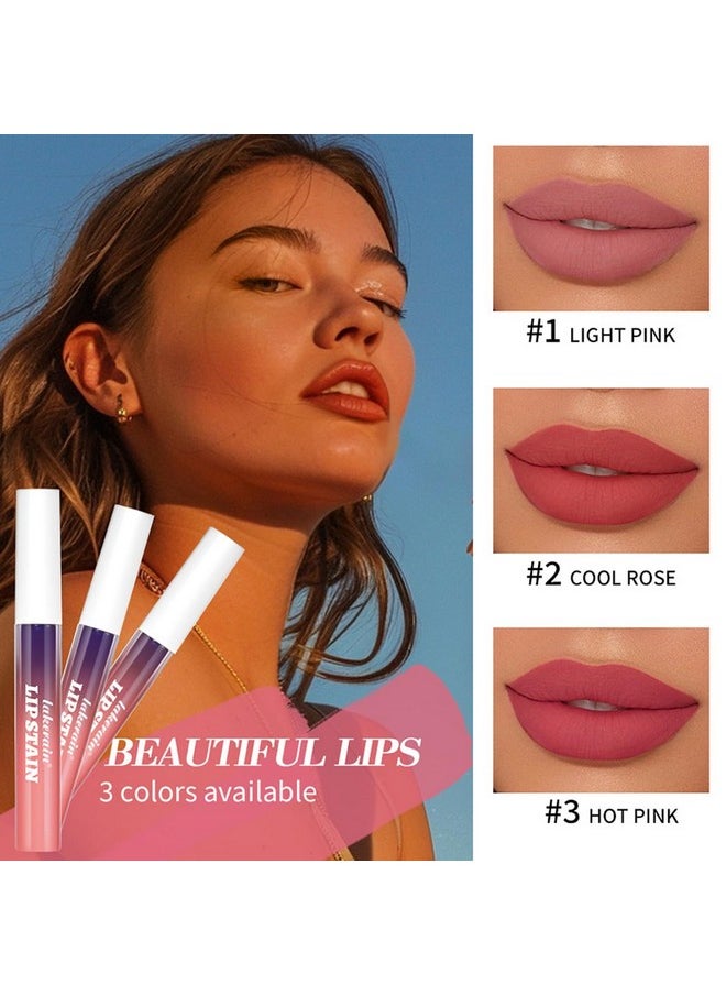 Pakivs - Pakivs 3 Pcs Peel Off Lip Stain Lip Tint Set,Long-Lasting Peel Off Matte Lip Gloss,Matte Liquid Lipstick Nude Lip Gloss Waterproof Lip Stain Non-stick Cup Peel Off Lipstick Lip Makeup for Women - Image 1