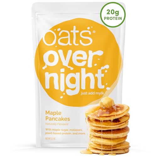 Oats Overnight - Maple Pancakes - Vegan, 20g Protein, High Fiber Breakfast Shake - Gluten Free, Non GMO Oatmeal (2.5 oz per meal) (8 Pack) - Image 1