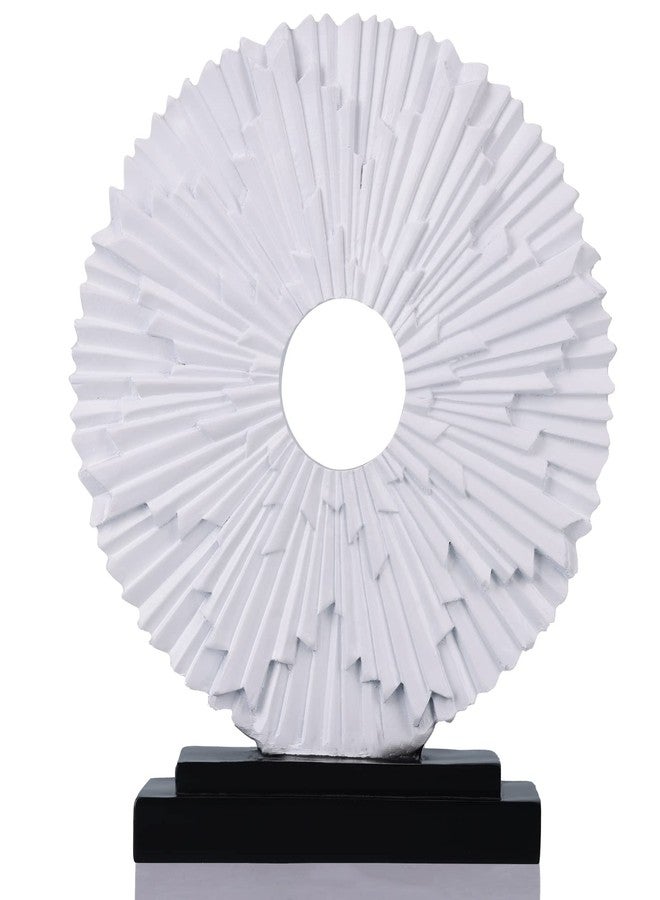 DOVDOV White Home Decor Sculpture, Unique Round line Statue, Modern Home Decor, Decorative Panel Statue for Living Room tv Cabinet, Office, Coffee Table, Dining Table Center White Decor - Image 1